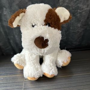 Send A Friend Puppy Dog Plush Stuffed Animal Shaggy White Brown 10”
